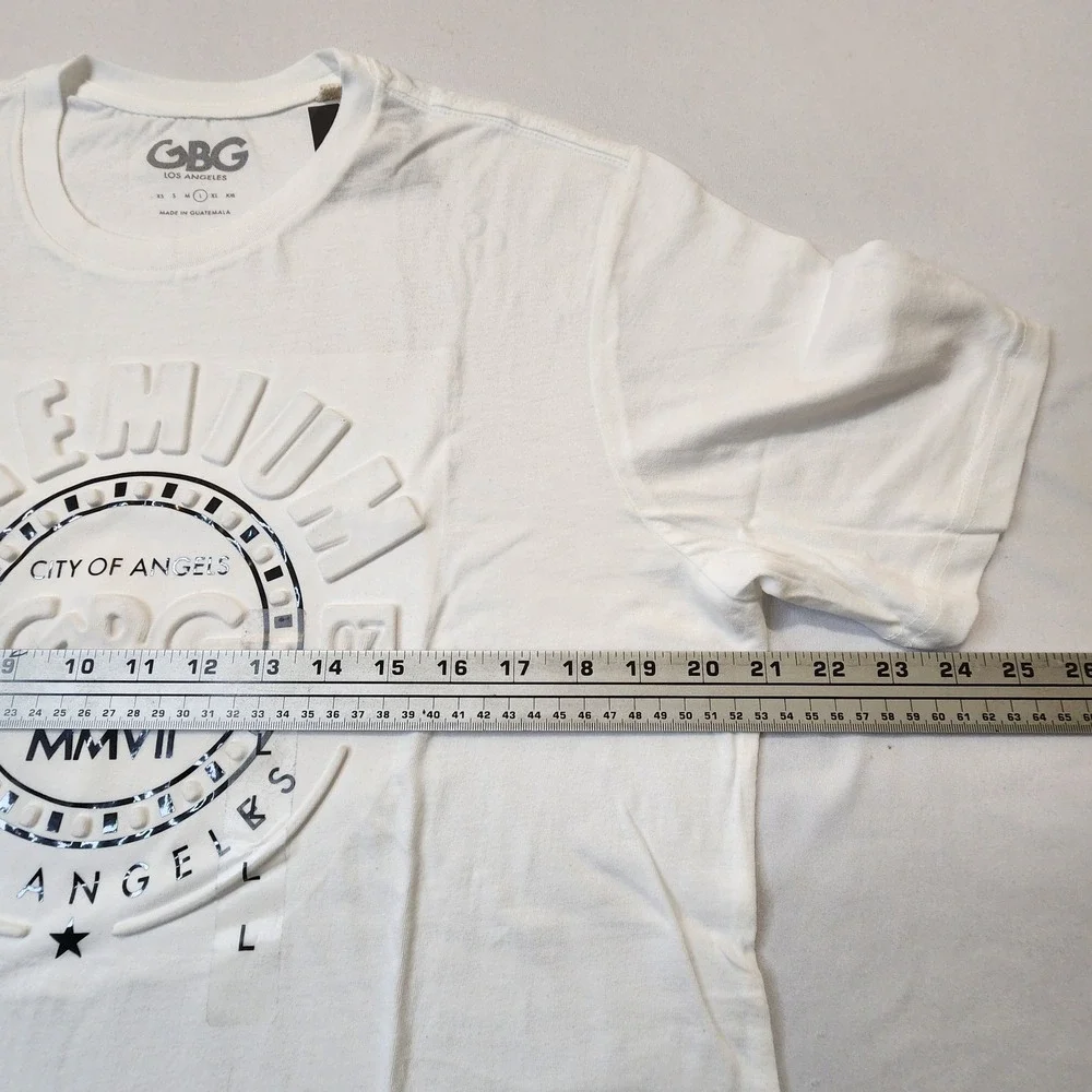 G by GUESS Los Angeles Men's Short Sleeve T-Shirt Size L Samuel Logo Tee White - Picture 4 of 7